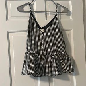 Amorie Gingham Black and White Tank Top